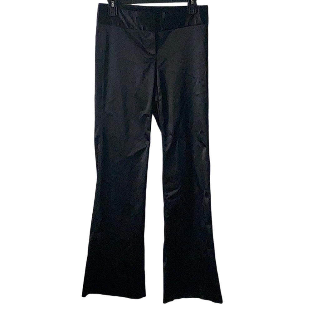 THEORY black Frederica satin looking flare evening pants size 2